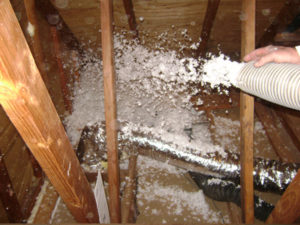 Blowing insulation into the attic